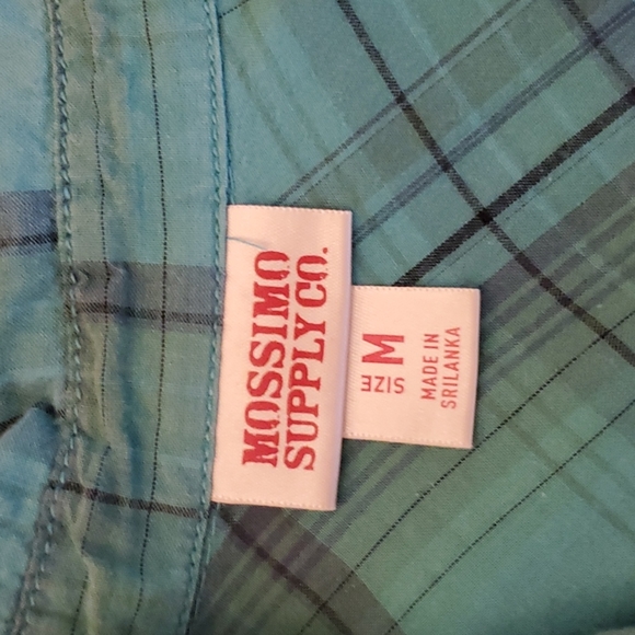 Green and black plaid button down shirt, size medium - Picture 2 of 4